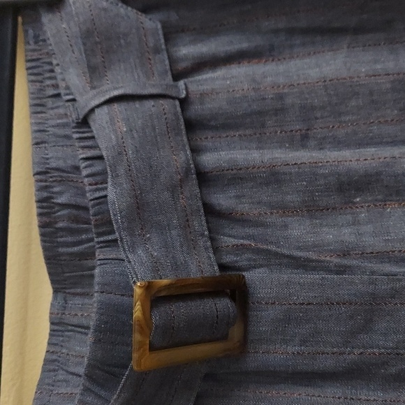 J JILL Jenna Linen Blend Stretch Wide Leg Croped Pants with Matching Belt - Picture 3 of 12